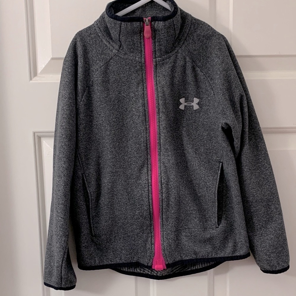 EUC Under Armour Full Zip Knit Jacket - Girl Size SMALL (6/7)